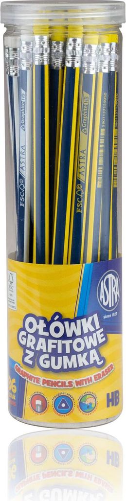 Normaler HB-Bleistift mit Astra-Radiergummi, Ständer, 206120008
