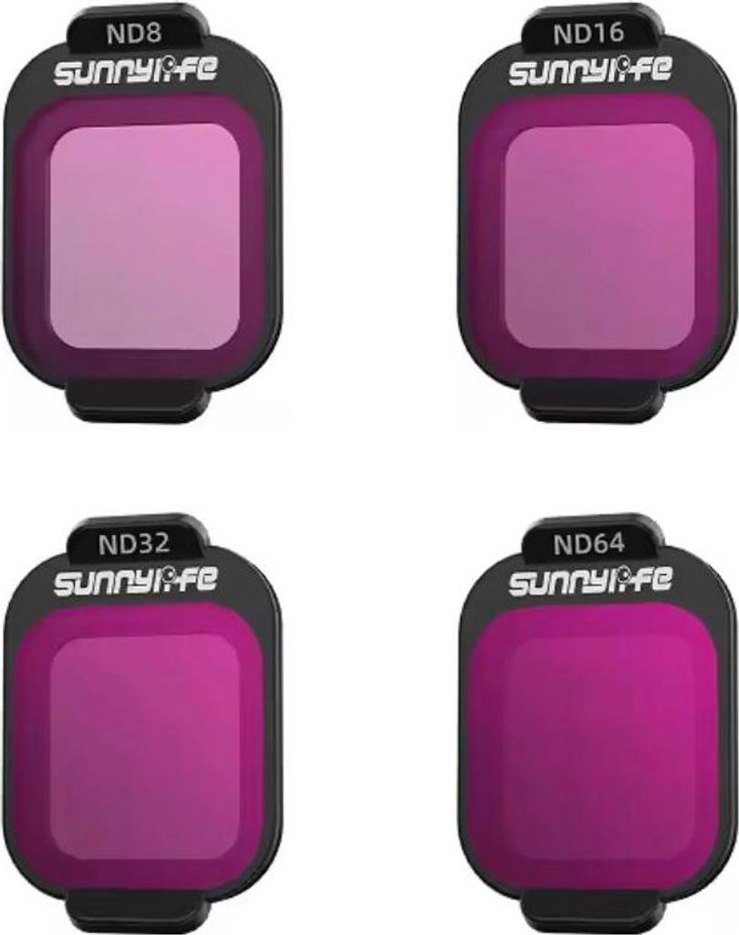 4X Neutraldichte-Naturgraufilter ND8 ND16 ND32 ND64 für DJI FLIP Drone - Set mit Etui