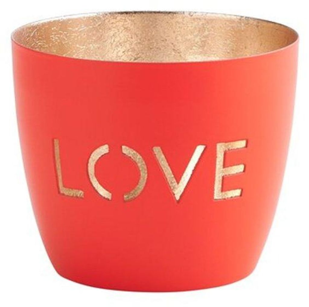 Gift Company Windlicht Madras Love Neon Rot/Gold Produktbild 