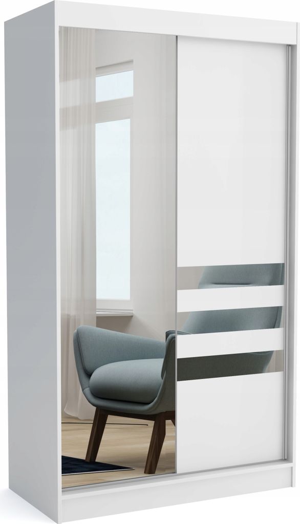 Moderner Schiebetürenschrank ERIC 100 cm (WEISS)