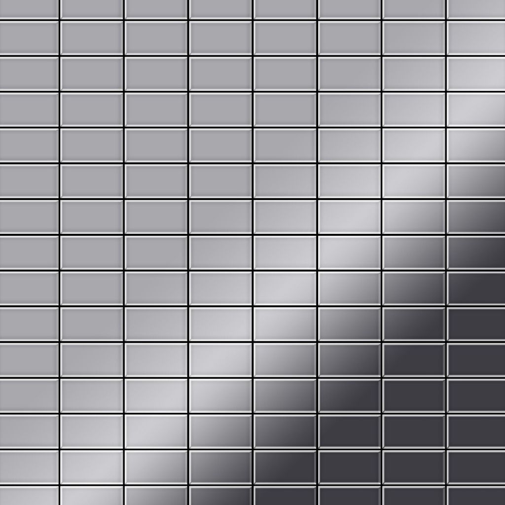Mosaik Fliese massiv Metall Edelstahl marine hochglanz grau Bauhaus-S-S-MM