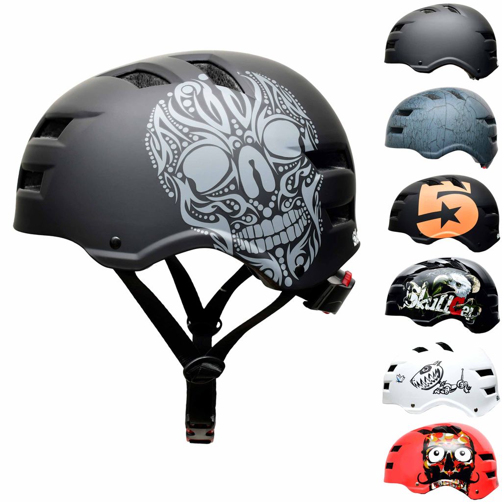 Skaterhelm Schutzhelm Fahrradhelm BMX Skater Inliner Helm Gr M 54-58 cm schwarz 