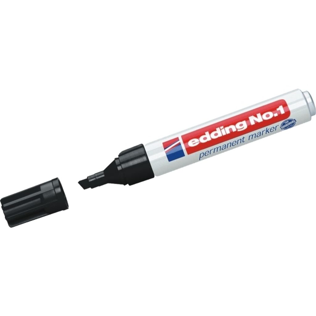 Edding No.1, Końcówka ścięta, Czarny, Aluminium, Wielo, 1 Zdjęcie produktu 
