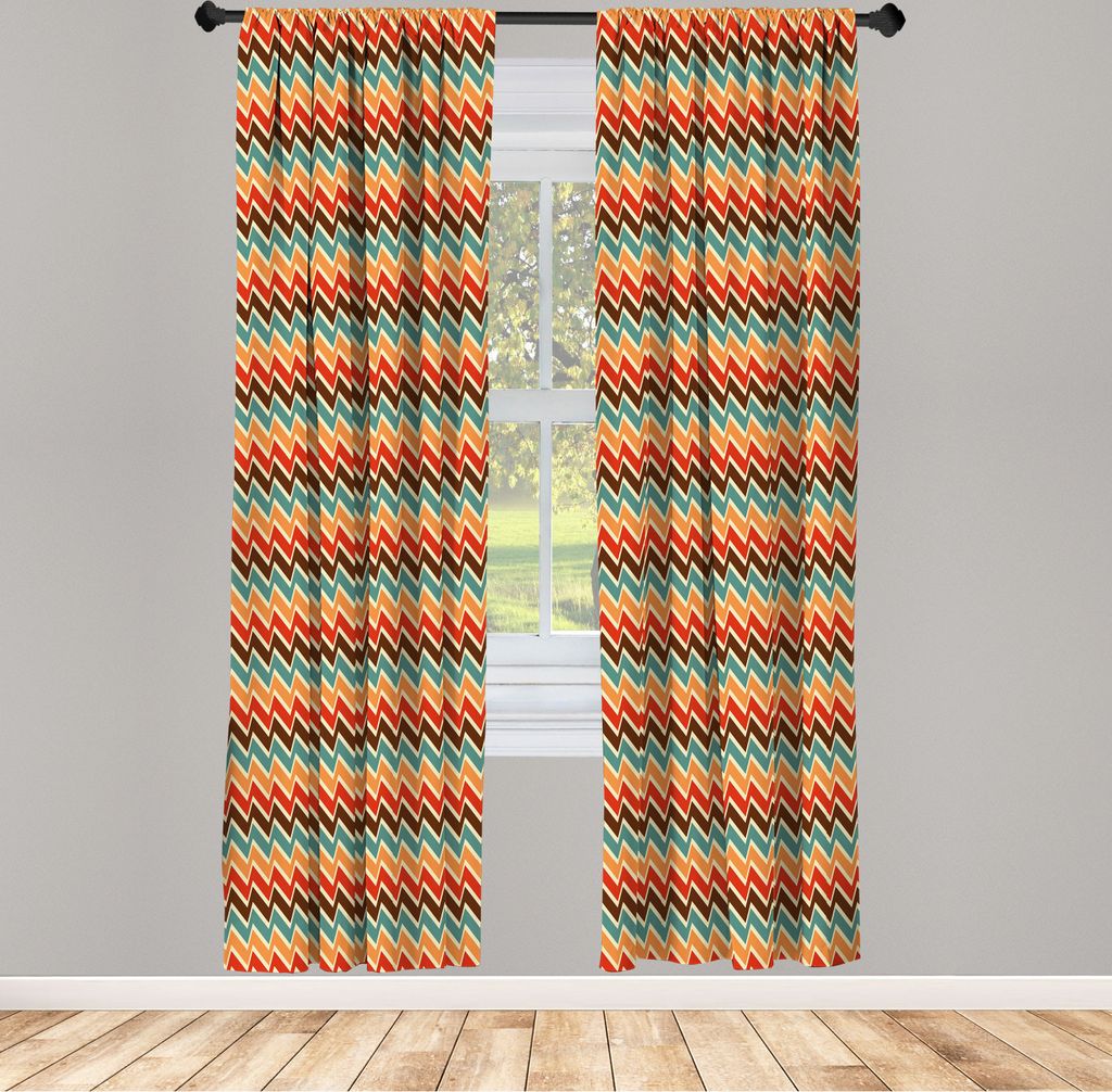 ABAKUHAUS trippy Vorhänge, Gardinen, Attraktive Zig Zags böhmischen stilisierten markante abstrakte Phantasie kreative Sharp Design, 2 Stück 75 ...