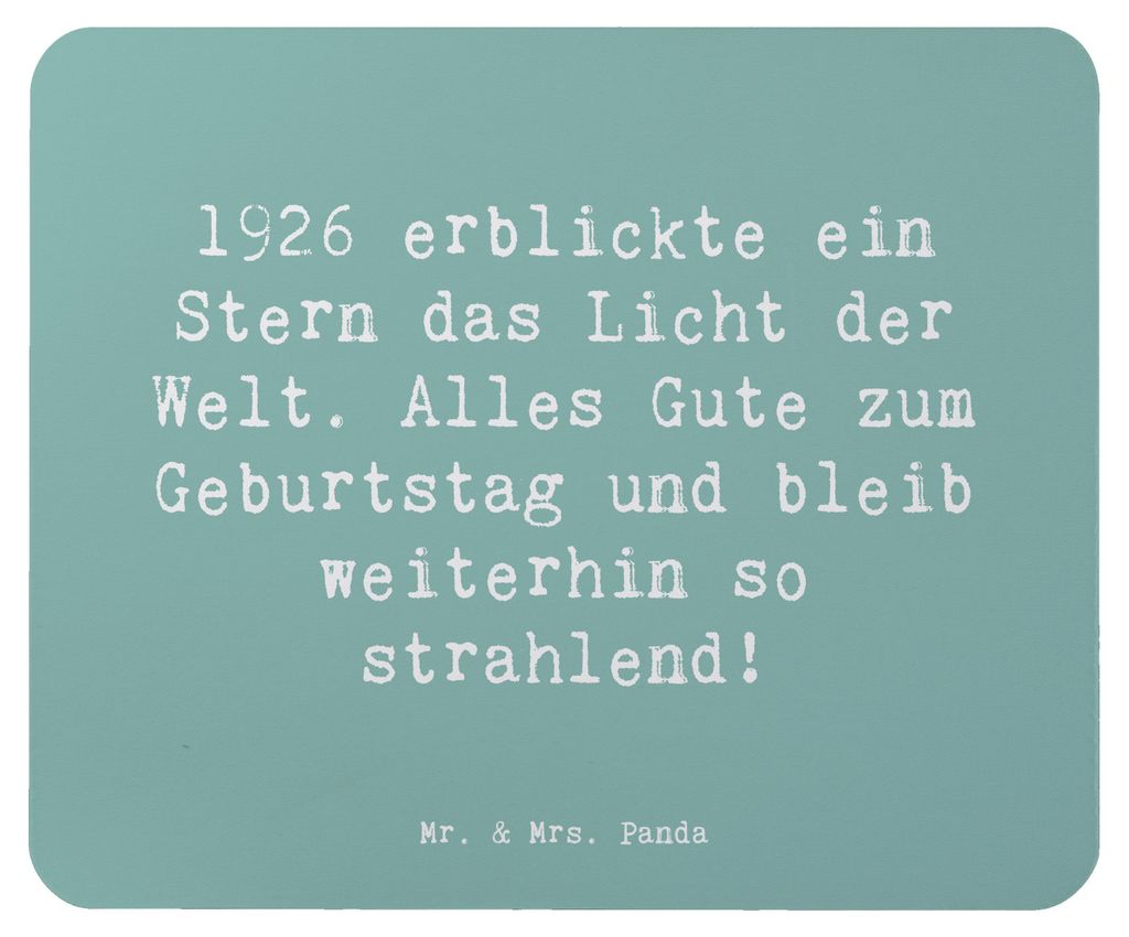 Mr. & Mrs. Panda Mousepad Spruch 1926 Geburtstag Stern - Meeresbrise - Geschenk, laptop, Alter, inspirierend, Happy Birthday, Mauspad, Geburtstagsg...