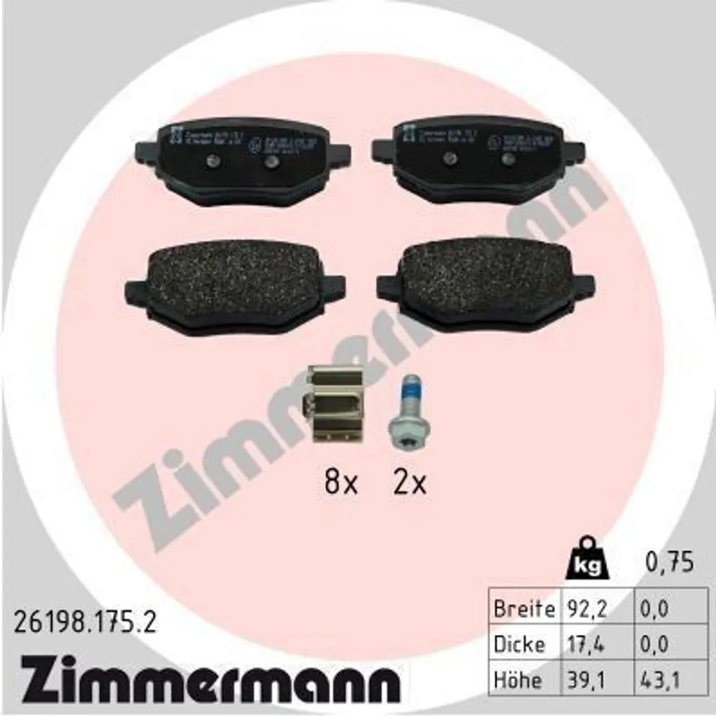 Plaquettes de Frein Avant Zimmermann pour Citroën C4 III et DS3 Crossback
