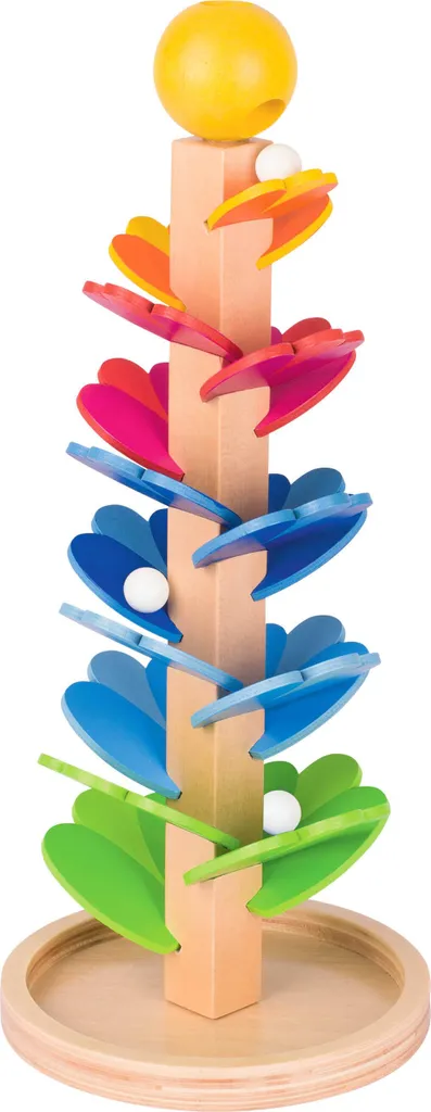 Circuit de billes sonore Goki en bois naturel - 3 billes incluses 30cm