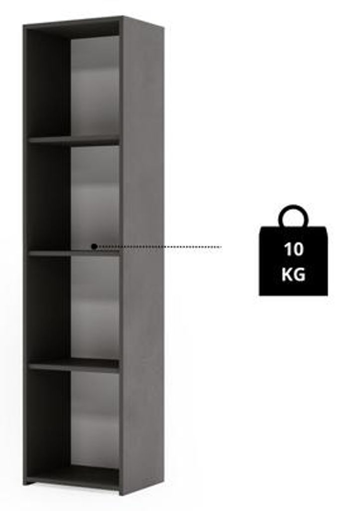 Scaffale LONI 160x40 cm – Design minimalista in grigio | 4 Immagine del prodotto 