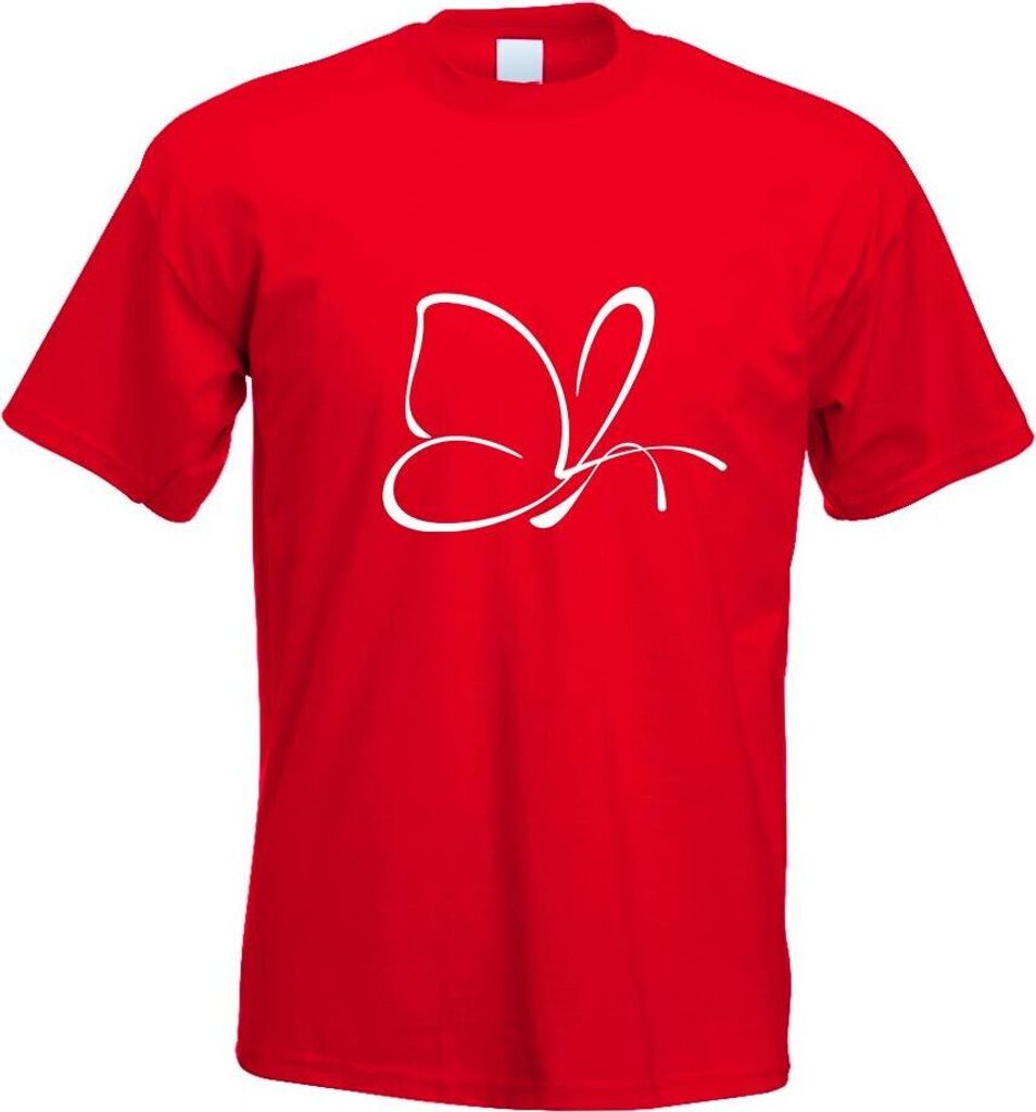 Kiwistar - T-Shirt - rot - Schmetterling Motiv 3 Motiv Bedruckt Funshirt Design Print - mit Motiv Bedruckt - Funshirt Design - Sport - Freizeit - H...