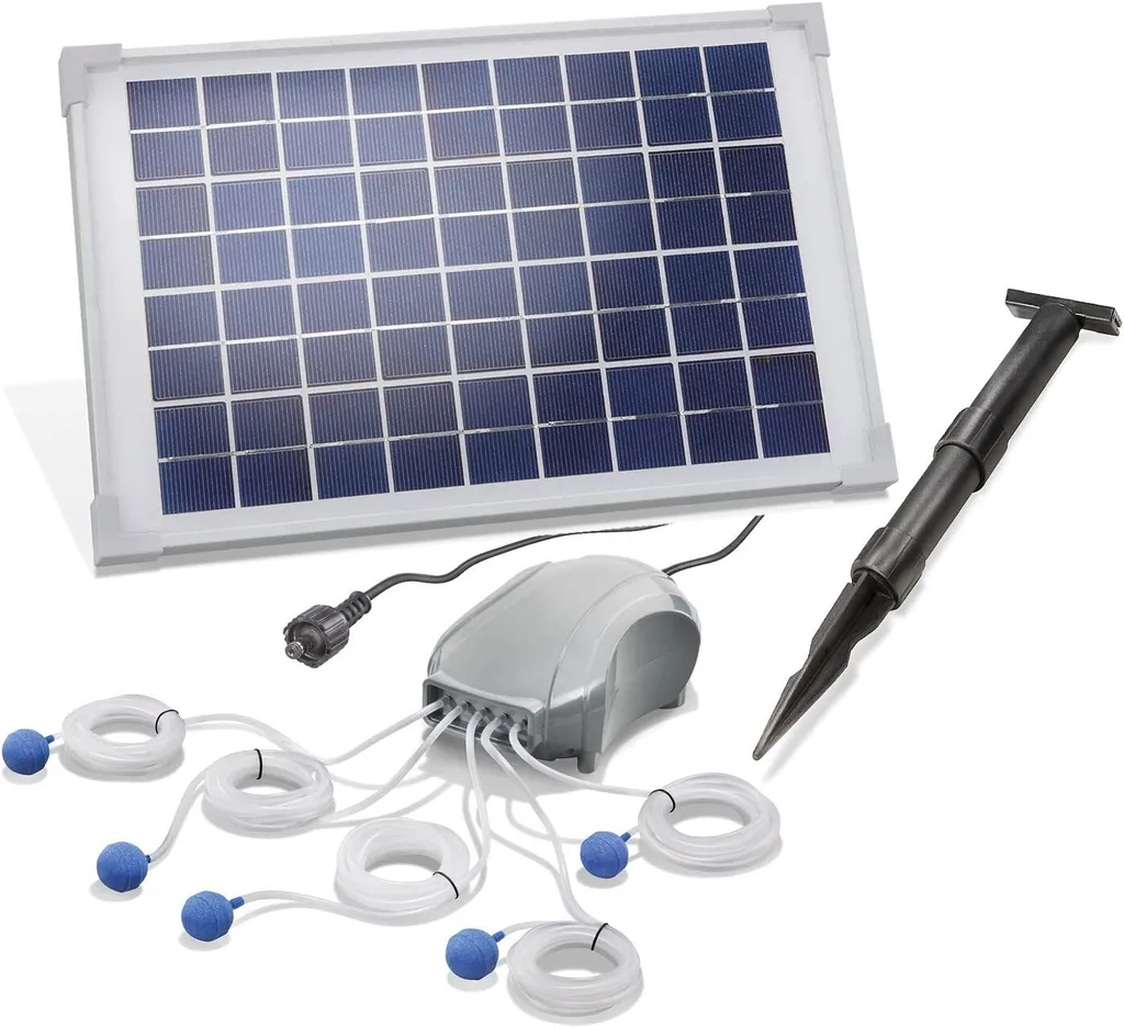 Pompe à air solaire pour bassin Esotec - Aérateur autonome de 120l/h
