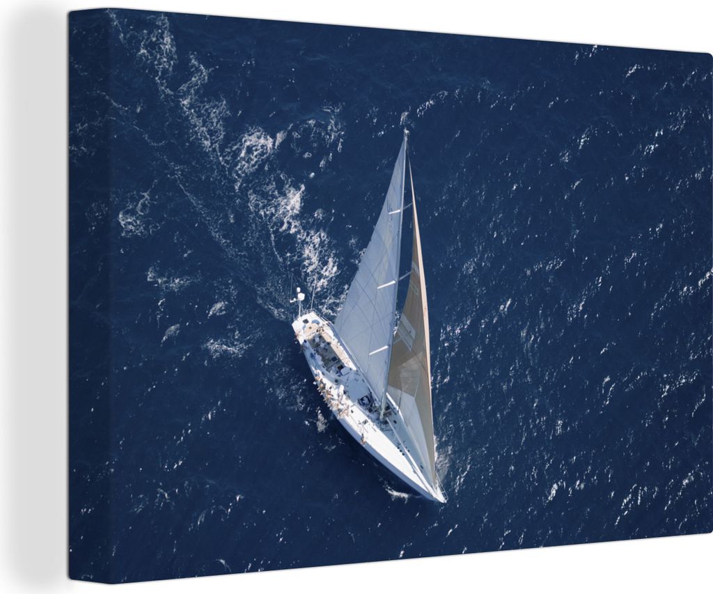 OneMillionCanvasses - Leinwandbilder - 140x90 cm, Segelboot während einer Regatta, Wandbilder Kunstdruck Wanddekoration - Foto auf Leinwand - Ge...