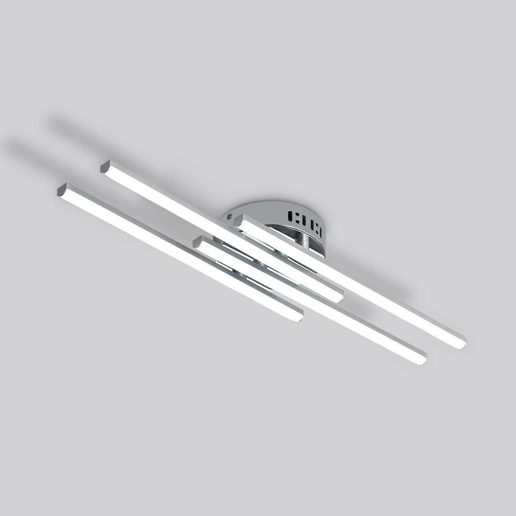 LED Deckenleuchte - Moderne lineare Deckenlampe - 24 W - 2700 lm - 6500 K Kaltweiß - 220 V AC - Aufputzmontage - Nicht dimmbar - Silber