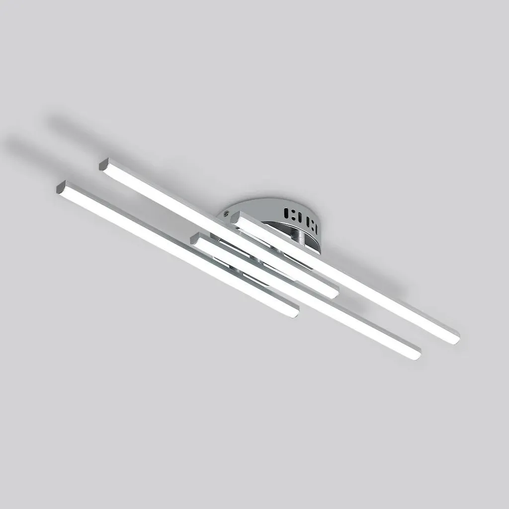 Luminaire de Plafond LED Argenté 24W Design Linéaire pour Bureau