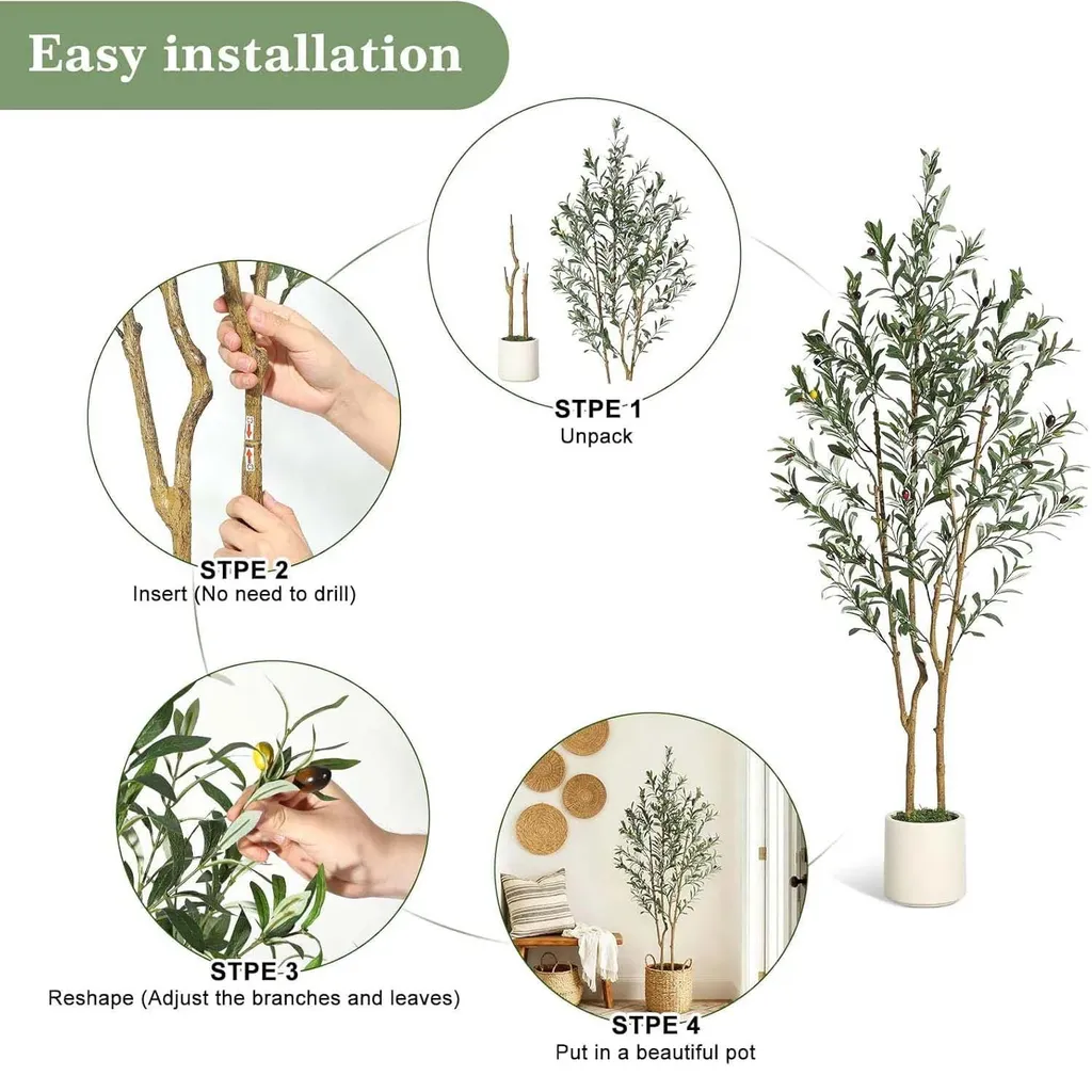 Grand Olivier Artificiel 150 cm : La Solution Déco Durable et Propre - 5