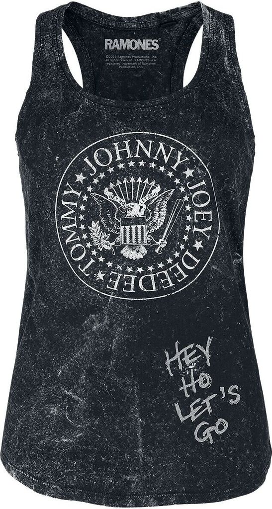 Ramones Top Damen Hey Ho Let's Go schwarz Band-Merch, Bands 100% Baumwolle L