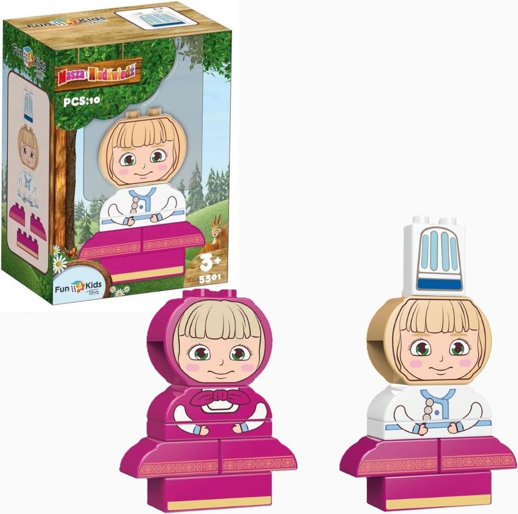 Mascha und der Bär 5301 - Lustige Mascha-der-Bär-Figuren für Kinder - Geschenkidee