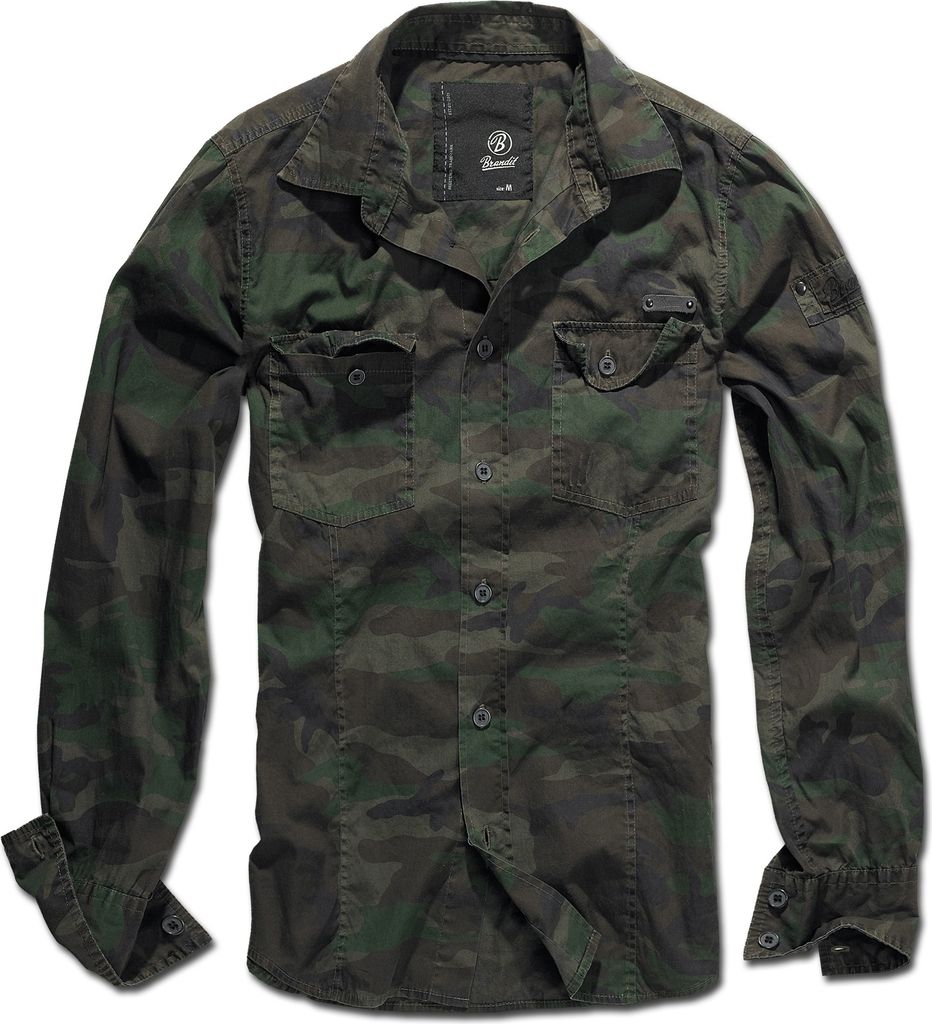 Brandit Slim Fit Langarm-Shirt Größe XXL Farbe Wald