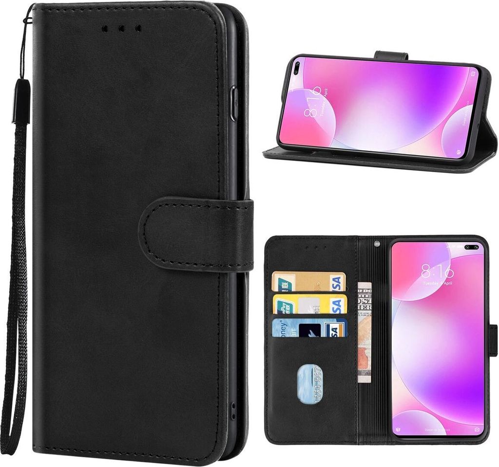 König Design Hülle kompatibel mit Xiaomi Poco X2 Kunstleder Handyhülle - Handy Case Schwarz