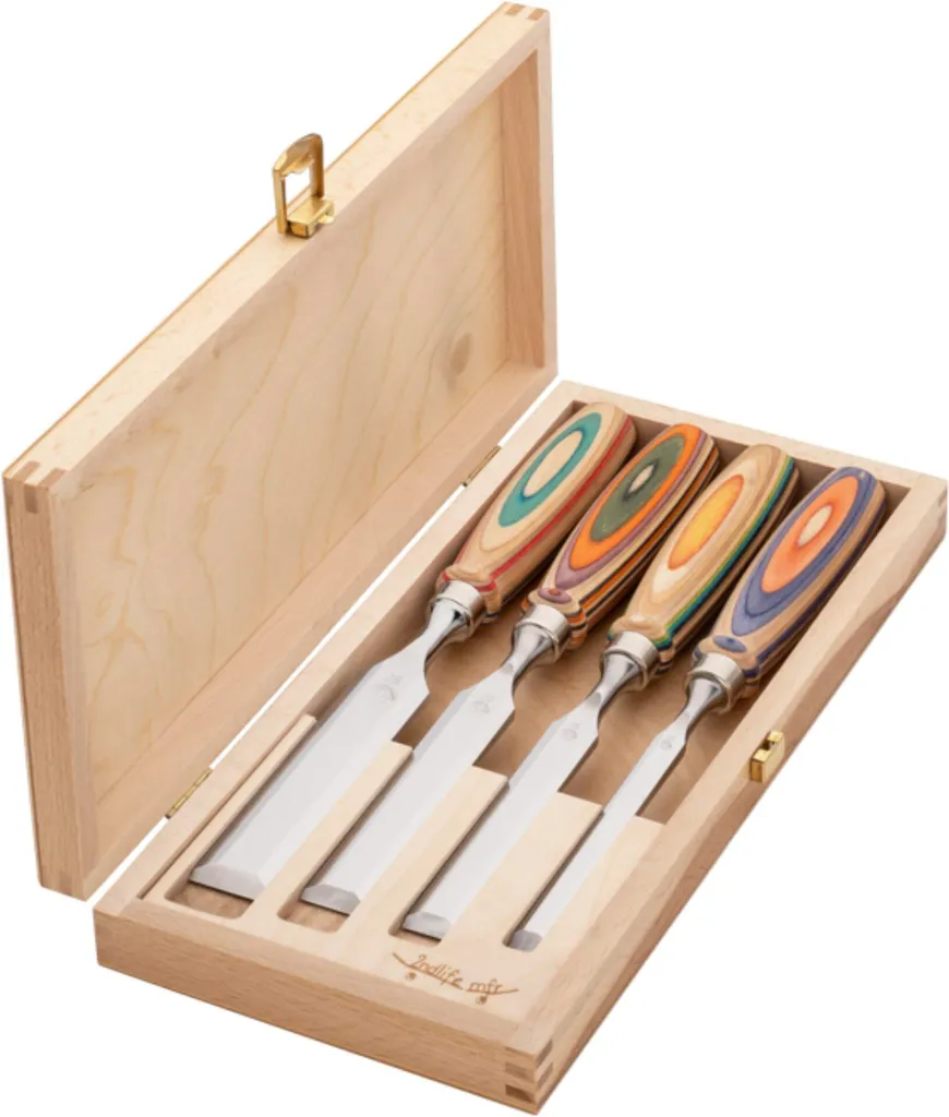 Coffret ciseaux à bois WINAC 4 pièces pour menuiserie et ébénisterie fine
