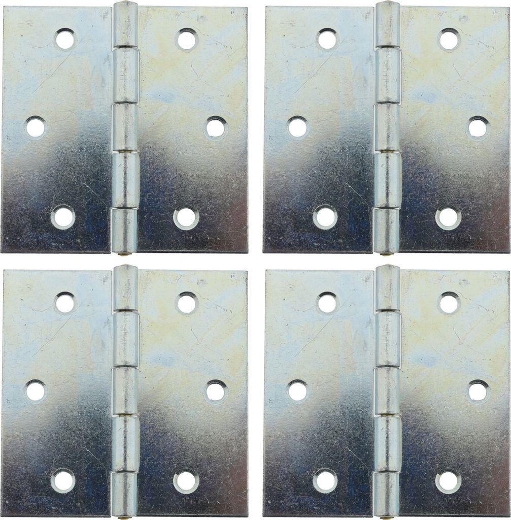 4 x Scharnier verzinkt gerollt käntig 82,5 x 81 mm
