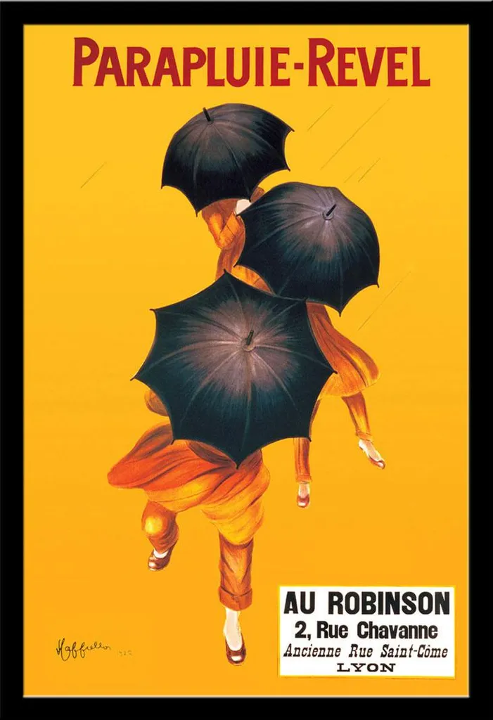 Affiche Parapluie-Revel Leonetto Cappiello Cadre MDF Noir Maxi 61x91