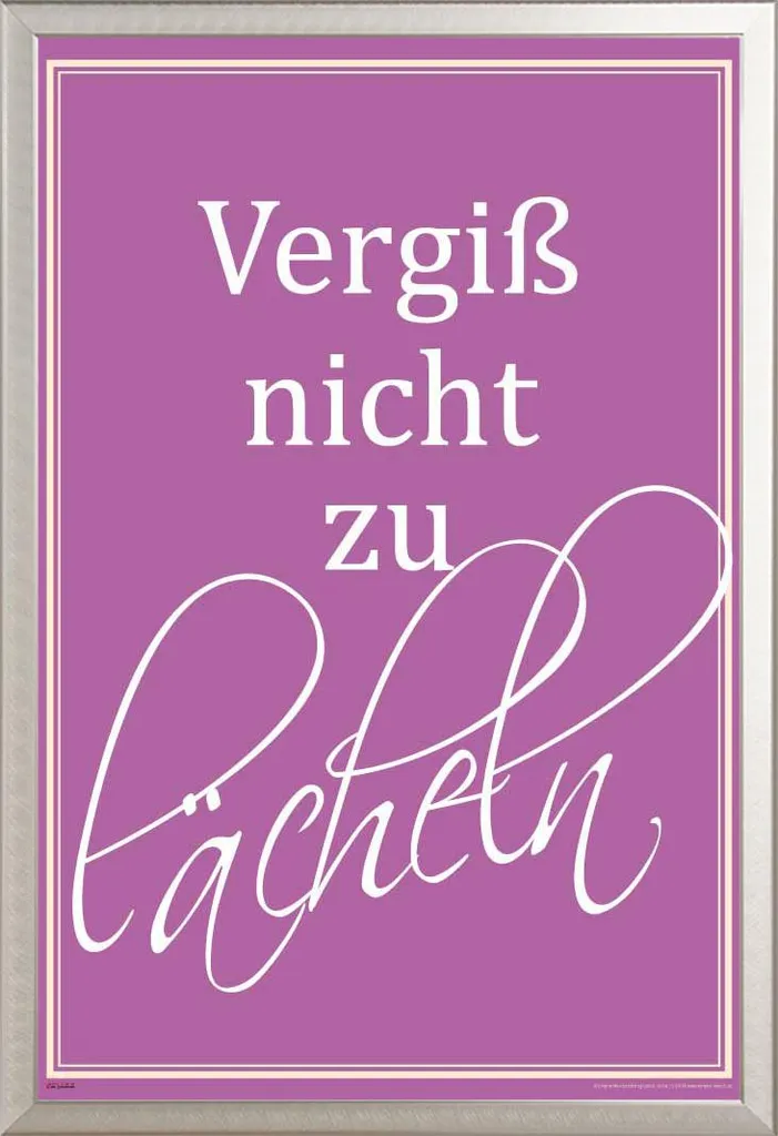 Poster Motivazionale Sorridere + Cornice Shinsuke Alluminio Argento Maxi