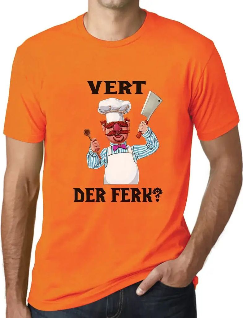 Herren Grafik T-Shirt Vert Der Ferk Chef Öko-Verantwortlich Vintage Jahrgang Kurzarm Lustige Druck Geburtstag Geschenk Mann