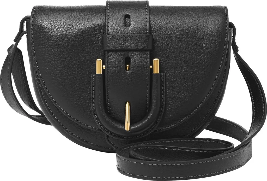 FOSSIL Harwell Small Flap Crossbody - Sac à bandoulière en cuir noir