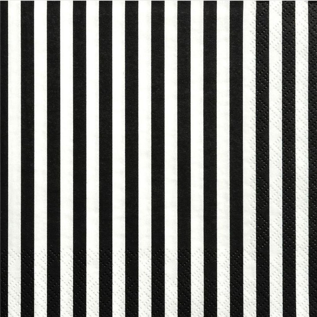 Serwetki Paski czarne 33x33cm 20szt Zdjęcie produktu