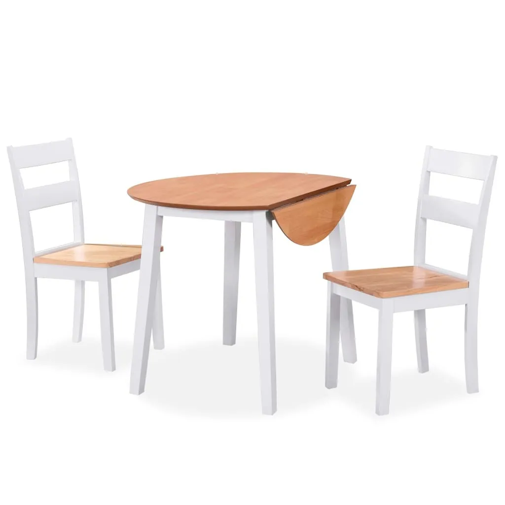 Table de cuisine avec 2 chaises assorties en bois blanc pour petit espace