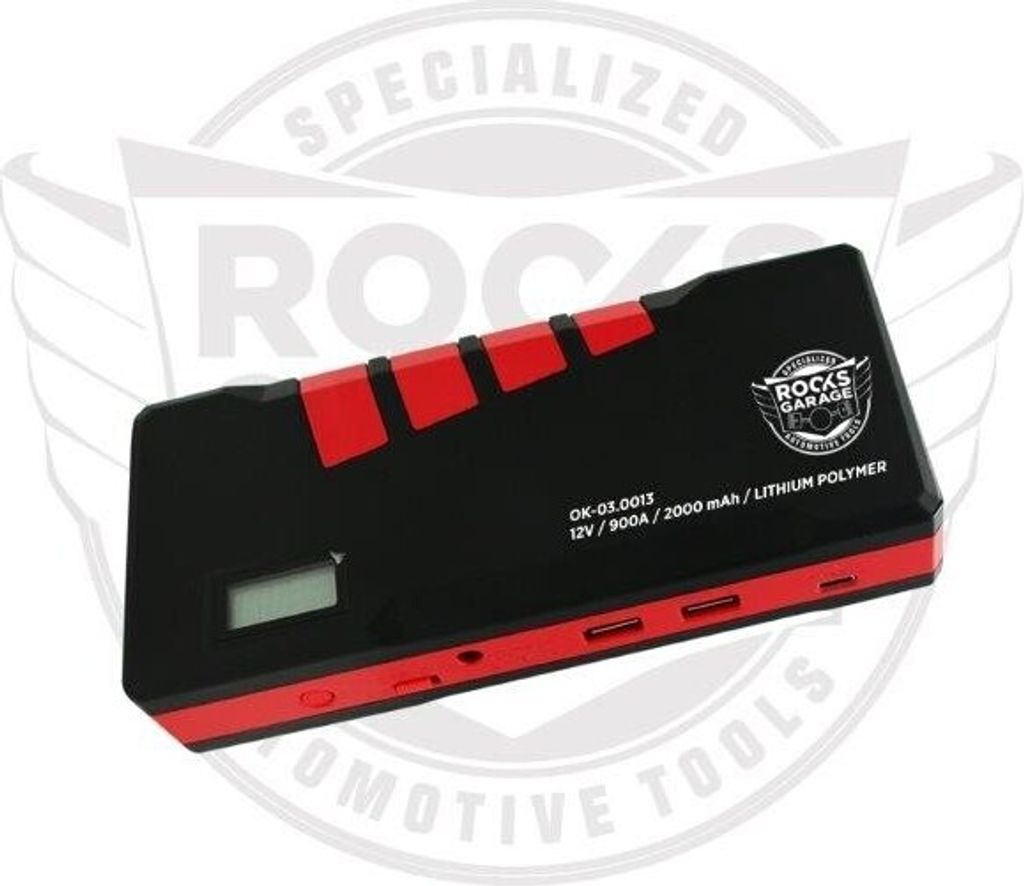 ROOKS Auto Starthilfe Ladegerät Booster für PKW 900A Für Batterien bis 20Ah 12V