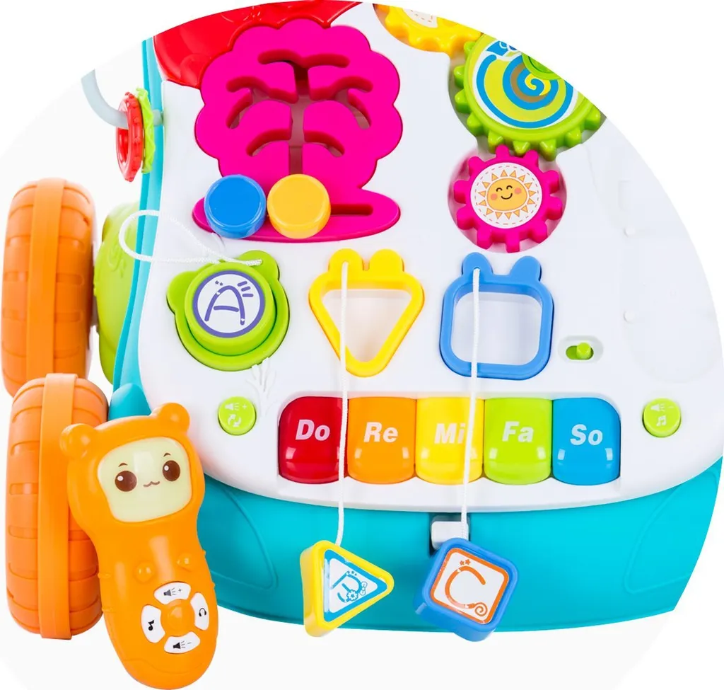 Déambulateur Bébé avec Tablette Musicale Interactrice 2in1 Vert Multi - 5