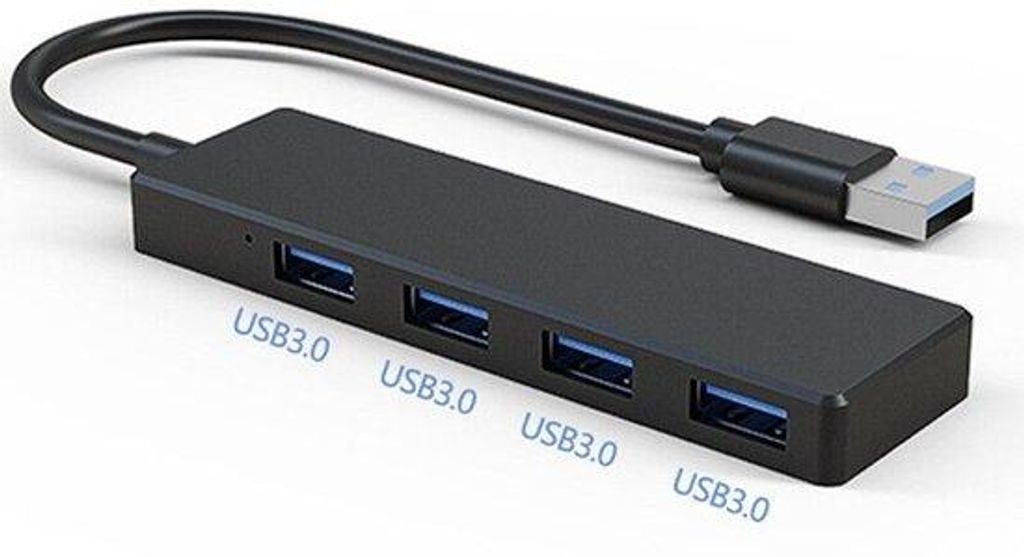 USB-4-Port-Hub/Verlängerung/Teiler, für Laptops, Xbox, USB-Flash-Sticks, Festplatten, Spielkonsolen, Drucker, Kameras, Tastaturen und Mäuse (Lad...