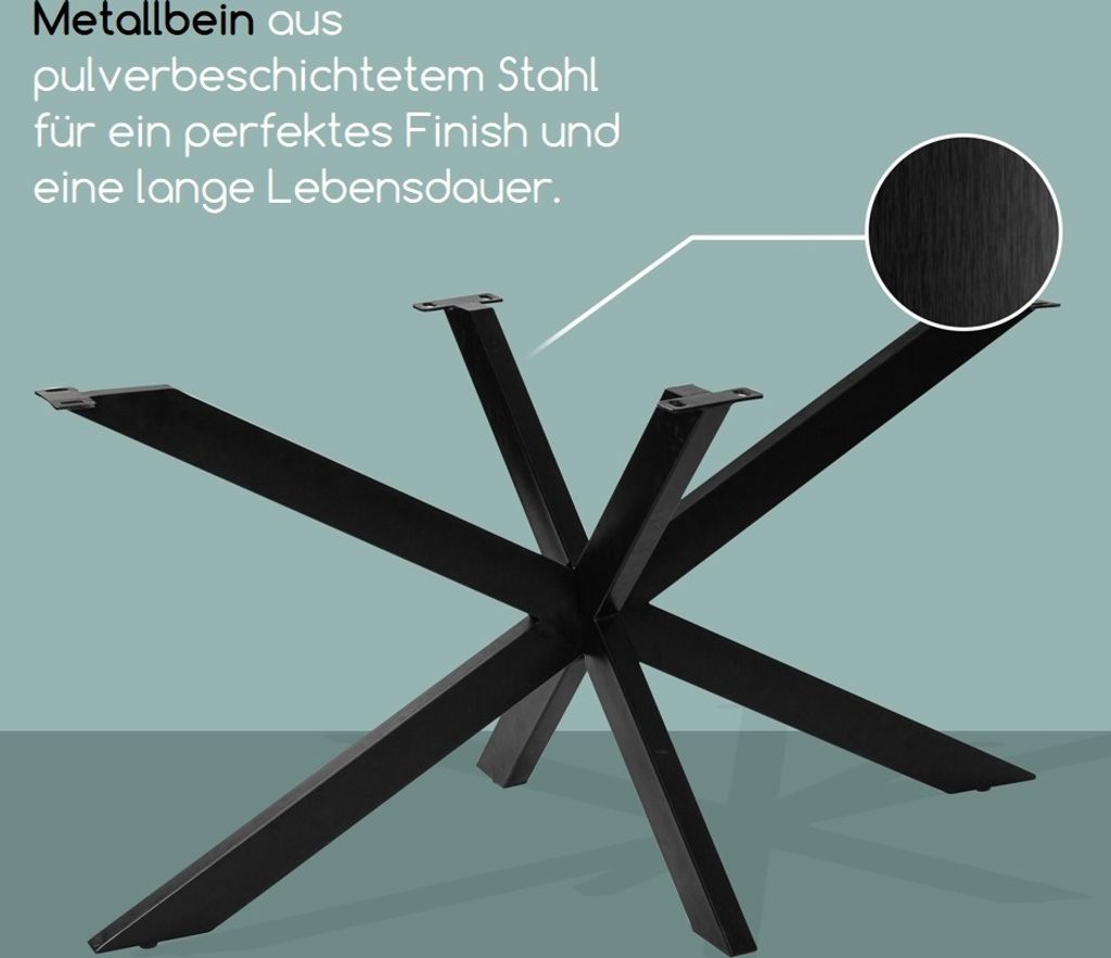 Zita Home Esstisch 110cm rund echtes Massivholz mit Produktbild 3