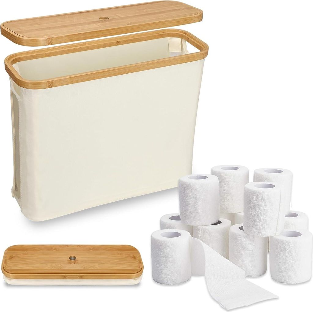 Toilettenpapier-Aufbewahrungsbox mit Deckel - platzsparend - 1 Stück - hochwertiges Material - 44 x 15 x 37 cm