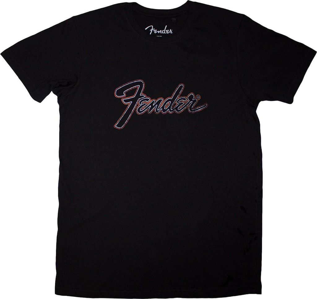 Fender - T-Shirt Rückseitiger Aufdruck für Herren/Damen Uni RO14078 (L) (Schwarz)