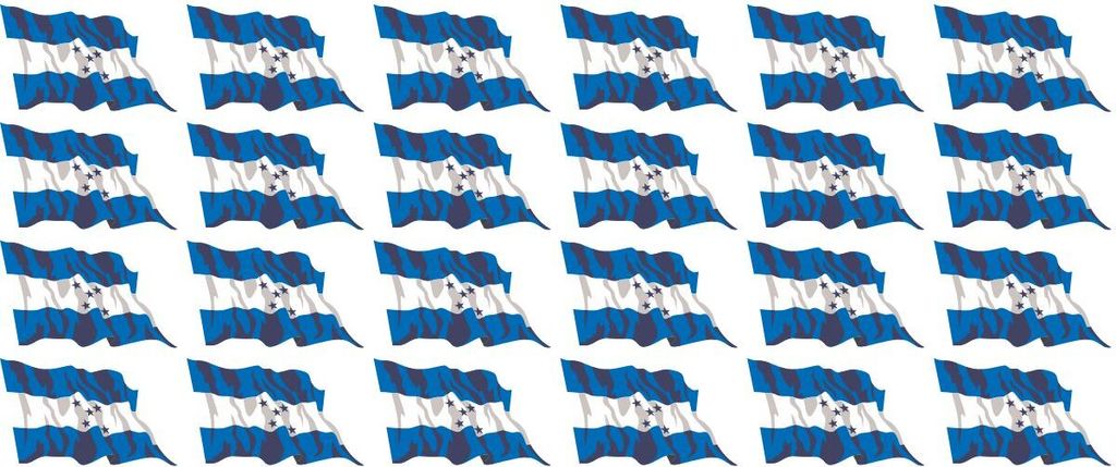 Mini Aufkleber Set - Pack wehend - 33x20mm - selbstklebender Sticker - Fahne - Honduras - Flagge / Banner / Standarte fürs Auto, Büro, zu Hause u...