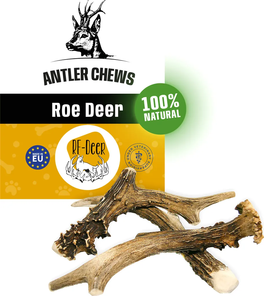 RF-DEER Corno di Cervo Naturale L 40-110g | Masticativo Cani Eco-Friendly