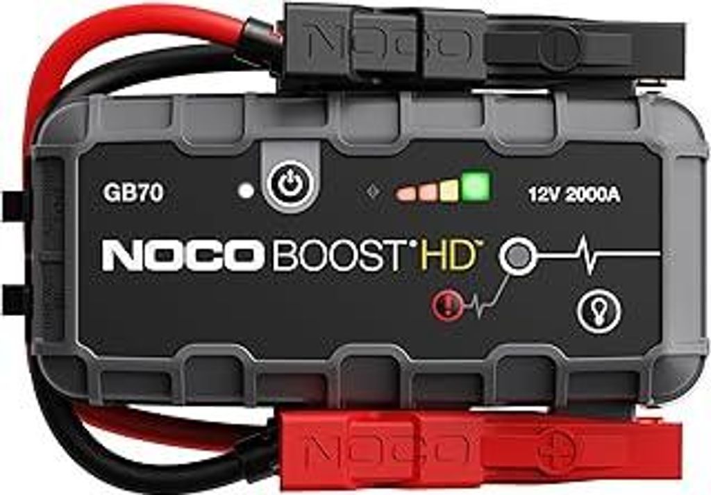NOCO Boost GB70: 2000A UltraSafe Starthilfe Powerbank – 12V Lithium-Starthilfegerät & Starterkabel – Tragbarer Booster für Benziner bis 8,0L ...