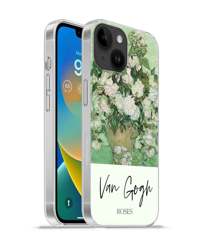 MuchoWow Handyhülle Schutzhülle Hülle für Apple iPhone 14 - Softcase Malerei - Blumen - Van Gogh Silikon Softcase Handy Hülle - Mobiltelefon...