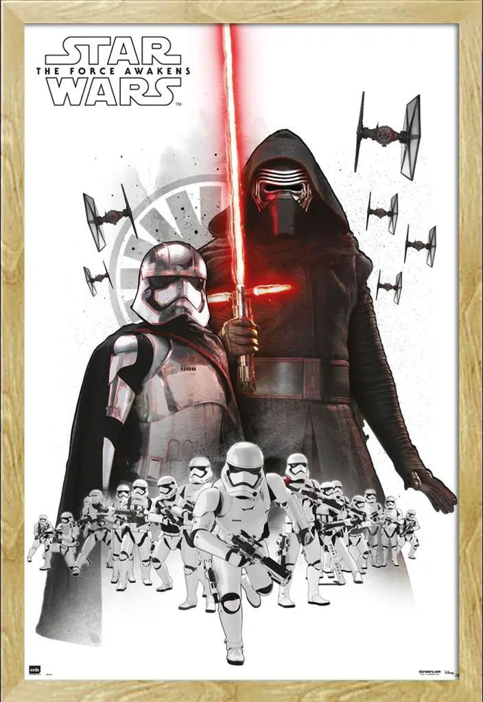 Quadro Star Wars Episode 7 Bianco - Cornice Shinsuke Legno Faggio