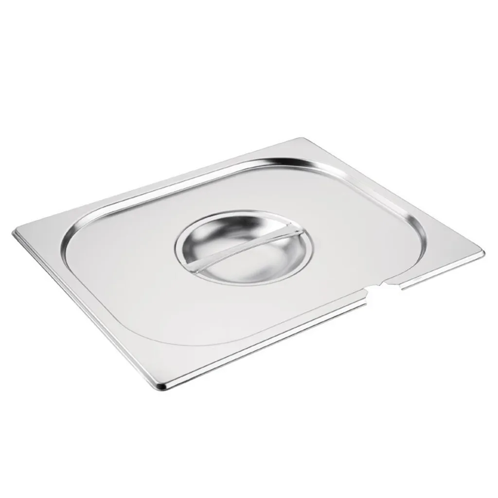 Coperchio Gastronorm GN 1/2 Vogue con Intaglio Cucchiaio - Inox Alta Resistenza