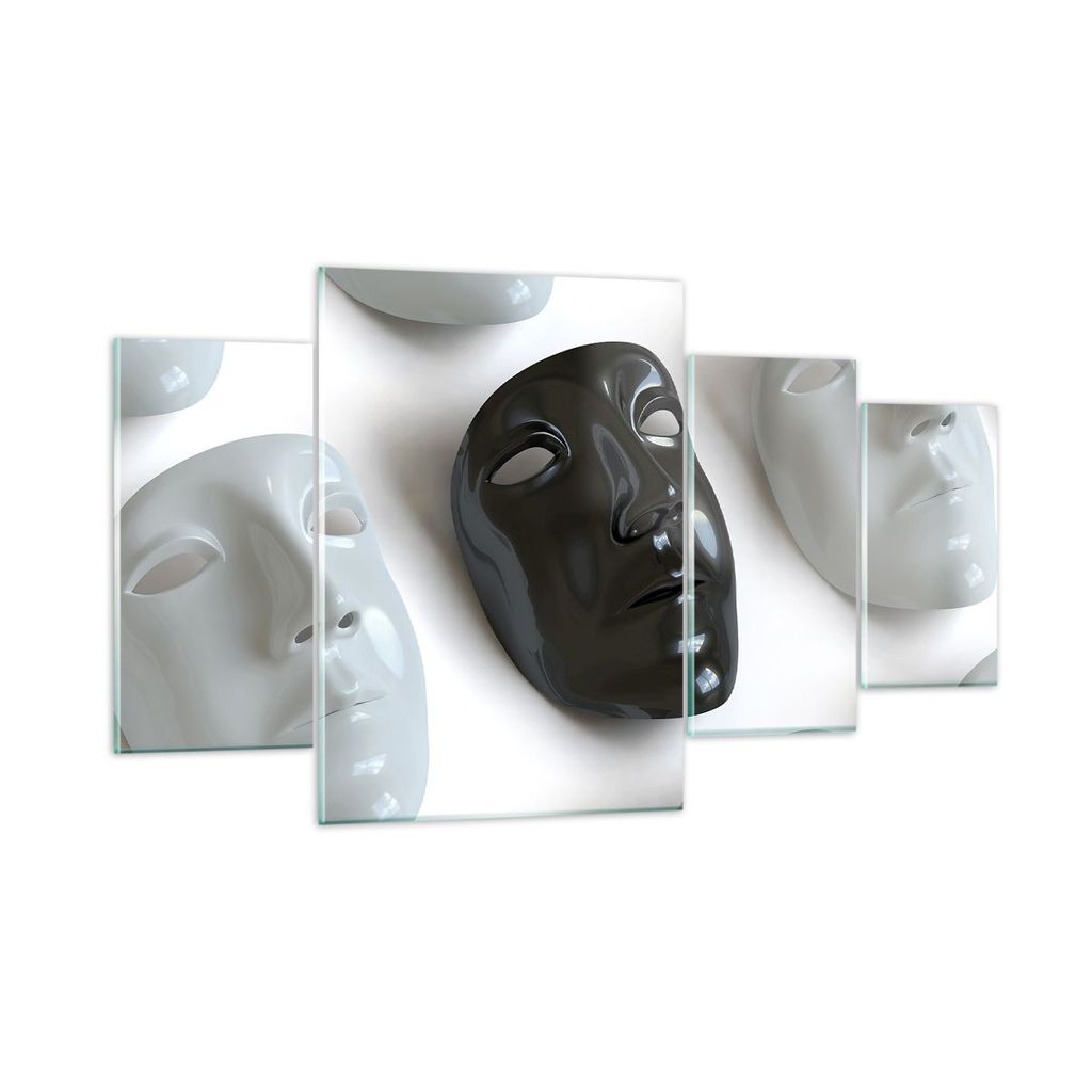 Bilder auf glas - Venedig Maske Schauspieler Theater - 160x90cm - Glasbilder - Wandbilder - Kunstdruck - Wanddekoration aus Glas - Glas Bilder - Wa...