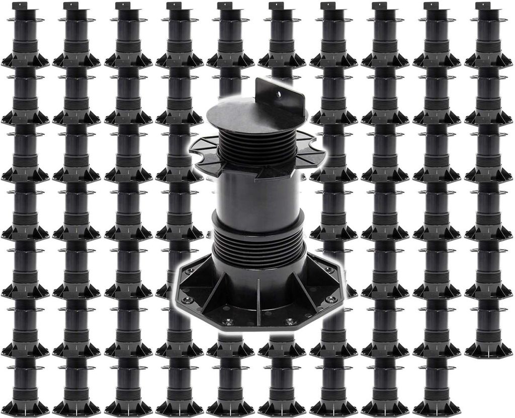XPOtool Set 70x Stelzlager für Terrassen, 2700kg, 137-215mm, höhenverstellbare Stellfüße für Terrassendielen, Platten und Planken