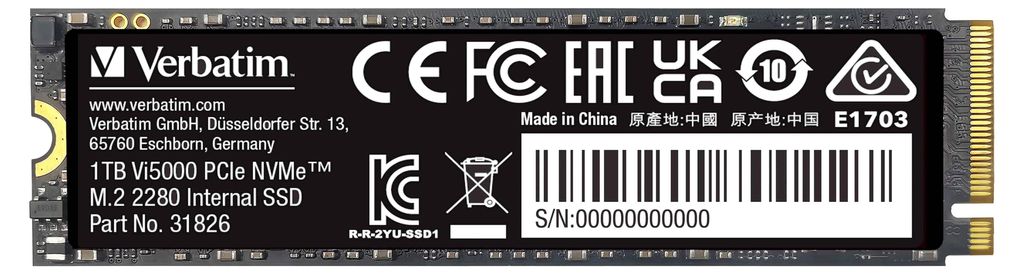 Verbatim Vi5000 M.2 SSD 1TB PCIe4 NVMe 31826