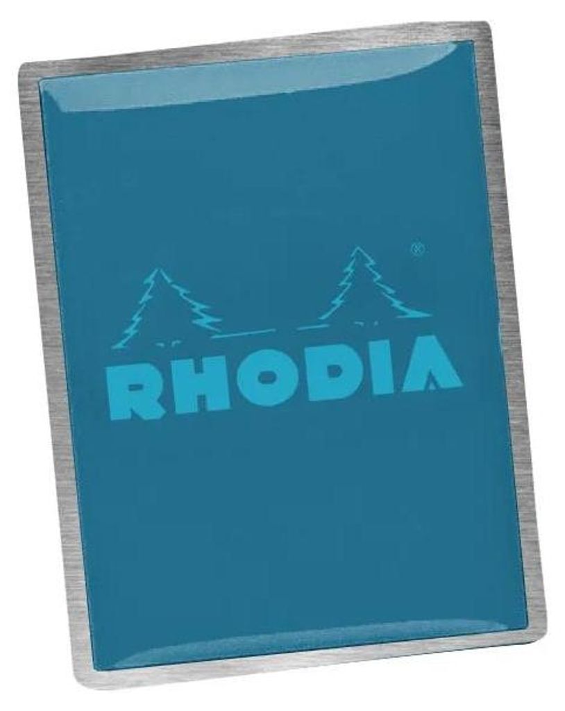 Rhodia Pin PFADFARBEN, pfaugrün, mit Logo, 2x2,6 cm