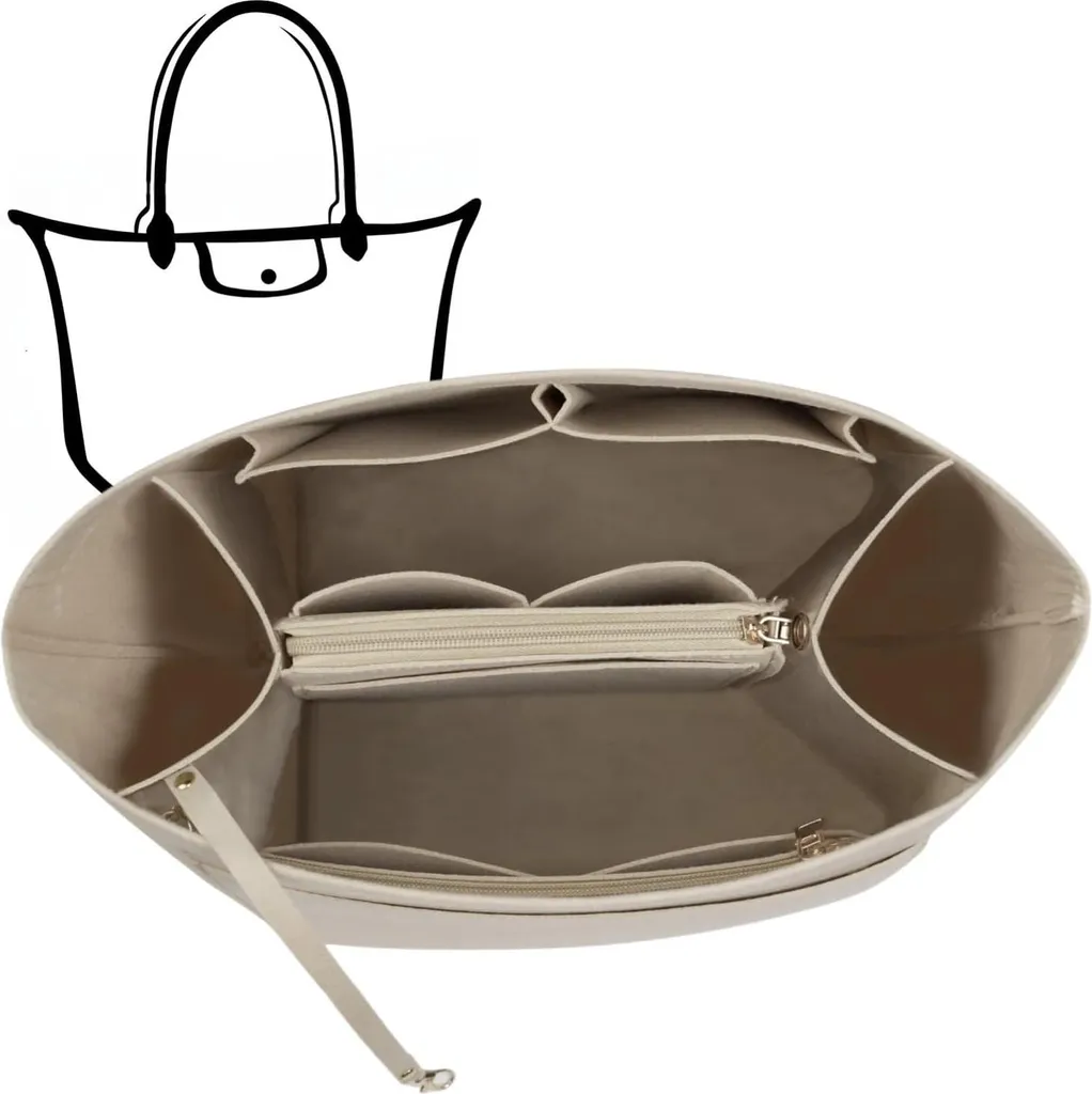 Organiseur de sac Charinor beige taille M pour sacs Longchamp Le Pliage