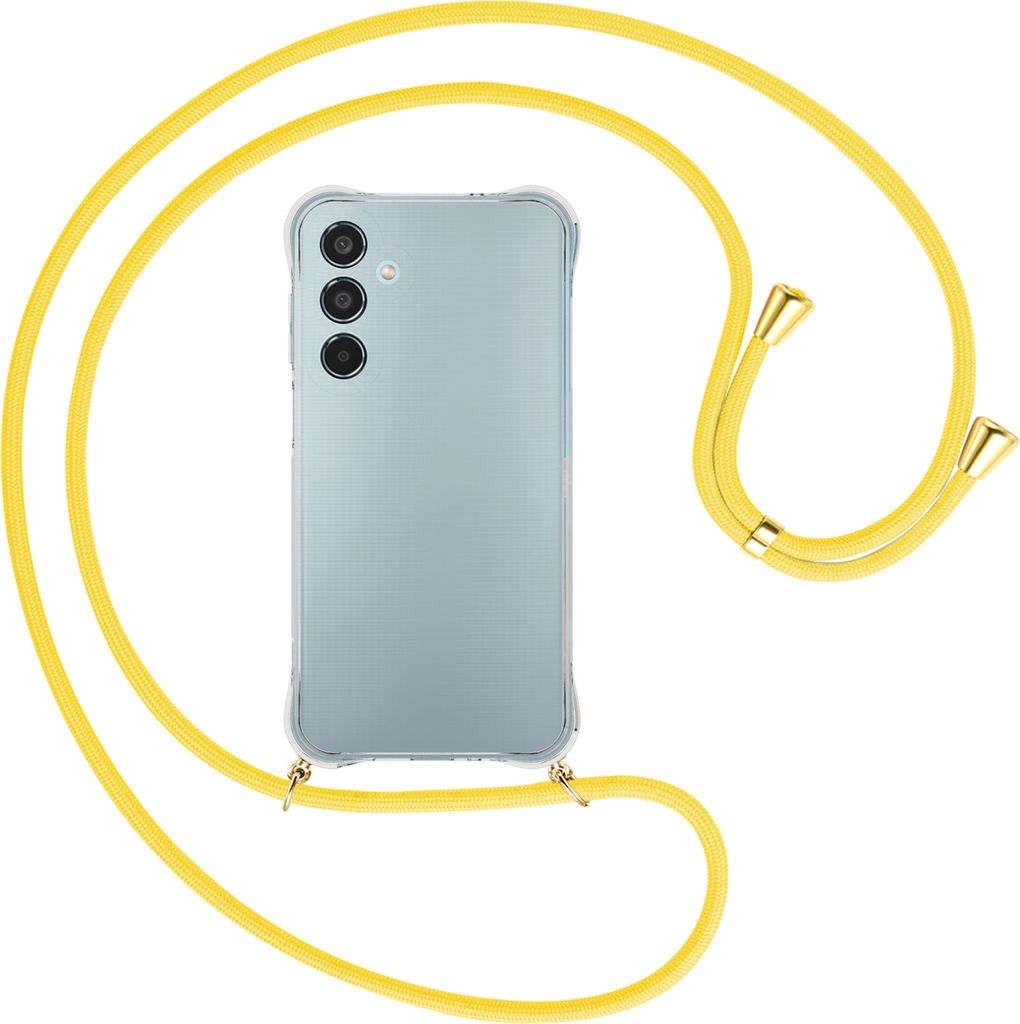Handykette Backcover-Schutzhülle mit Band (Metall goldfarben) für Samsung Galaxy M35 5G - gelb