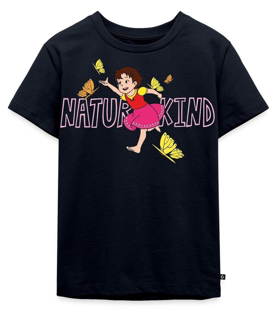 Spreadshirt Heidi Naturkind Schmetterlinge Kinder Premium T-Shirt, 98/104 (2 Jahre), Navy