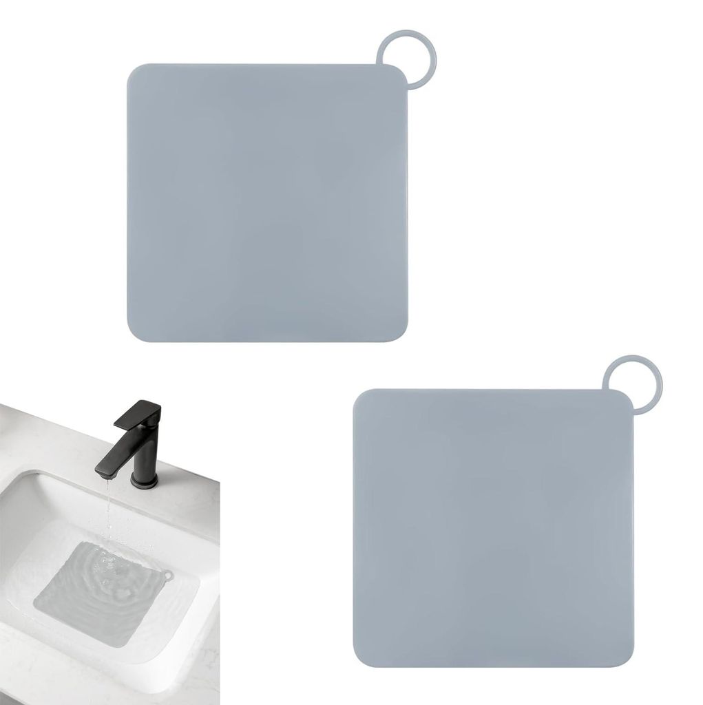 Silikon-Abflussabdeckung, 2 Stück, grau, Duschabdeckung, Küche, Badezimmer, Ø10 cm, geruchsdichte Abflussabdeckung, universell geeignet für Bad...